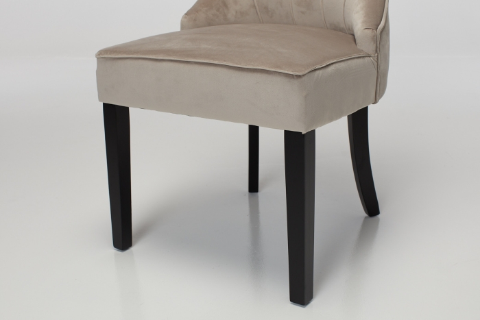 Cleo Upholstered Dining Chair with Black Legs - Mink Velvet