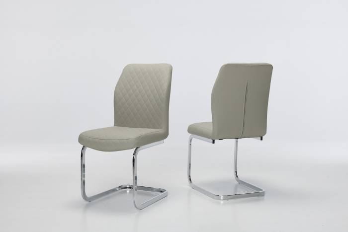 Cavezzo - Dove Grey Cantilever Dining Chairs with Chrome Base