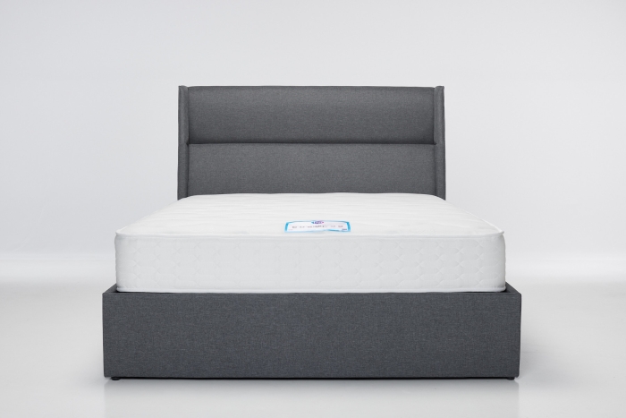 Faye Lift Up Storage Ottoman Bed - Dark Grey Linen