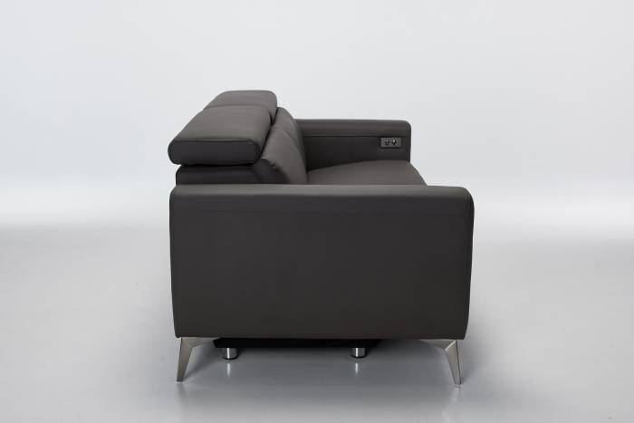 Denver Electric Recliner Premium Leather Sofa - Ash Grey