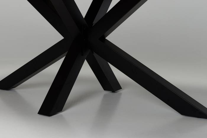 Oakford 2m Solid Oak Dining Table with Black Metal Base