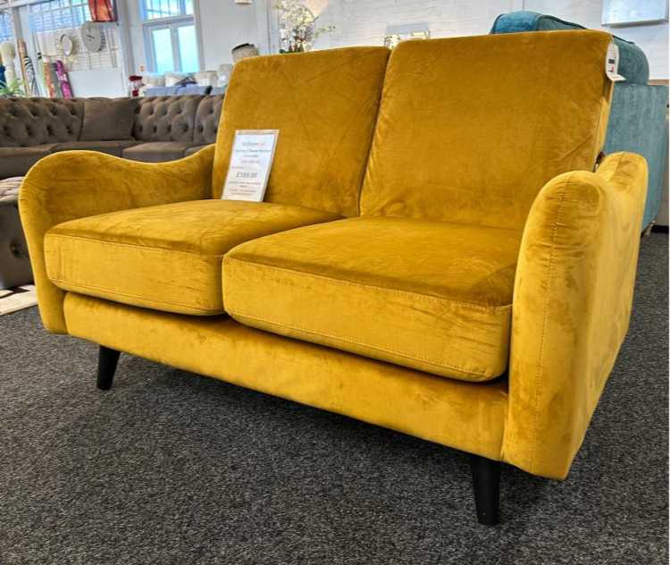 Destany 2 Seater Mustard Loveseat